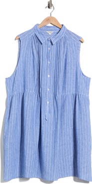MAX STUDIO Pleated Button Front Dress