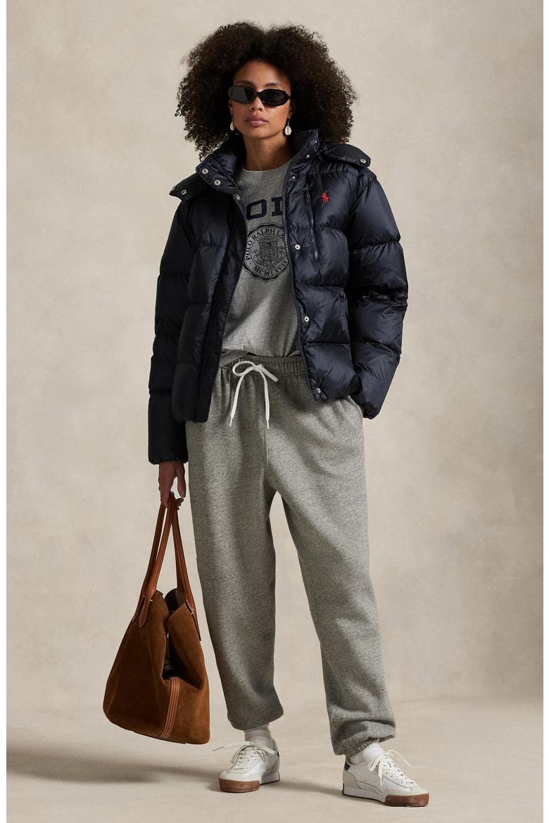 Down Puffer Jacket with Removable Hood, Alternate, color, RL NAVY