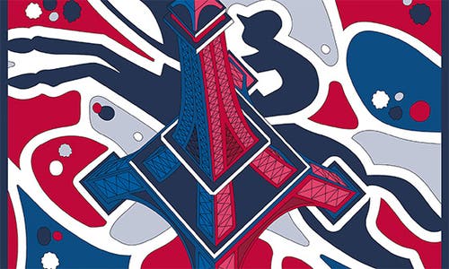 Longchamp Eiffel Tower Rider Silk Square Scarf In Multi