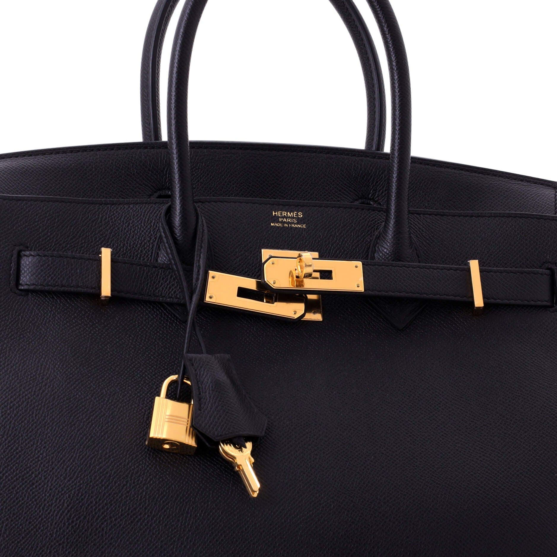 Pre-Owned Hermes Birkin Handbag Black Epsom with Gold Hardware 30, Alternate, color, Noir