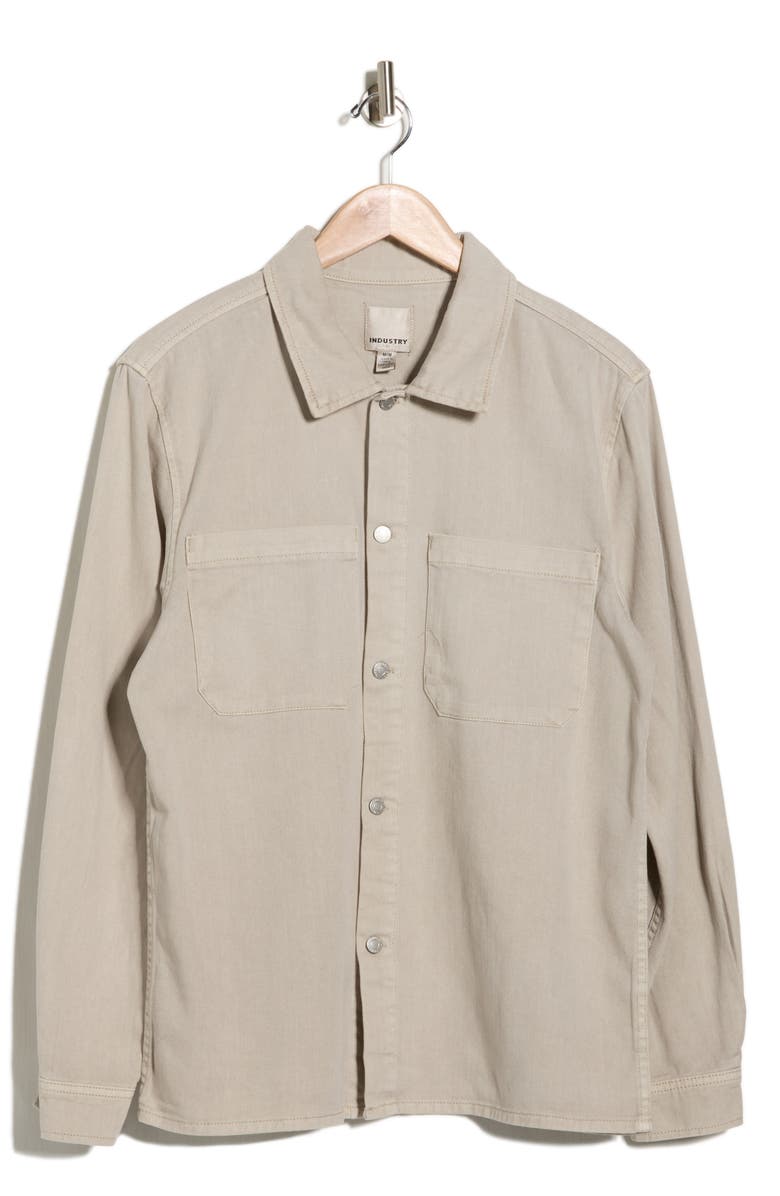 INDUSTRY REPUBLIC CLOTHING Denim Overshirt, Alternate, color, Taupe