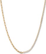 Brook and York Isabella Mini Birthstone Tennis & Paper Clip Chain Necklace