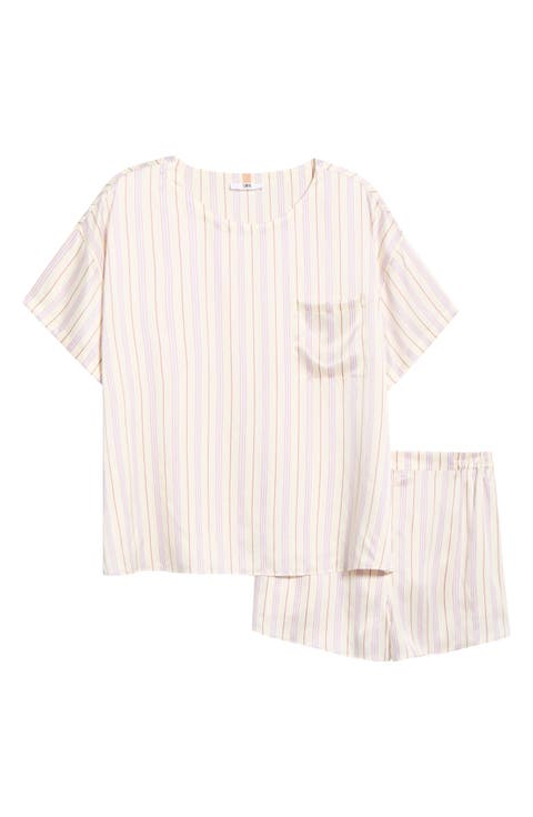 Washable Silk Tee Short Pajamas (Regular & Plus)