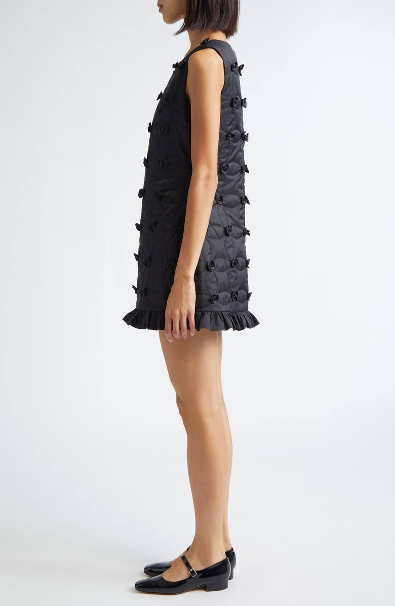 Tanner Fletcher Gender Inclusive Pippin Rosette Quilted Minidress, Alternate, color, Black