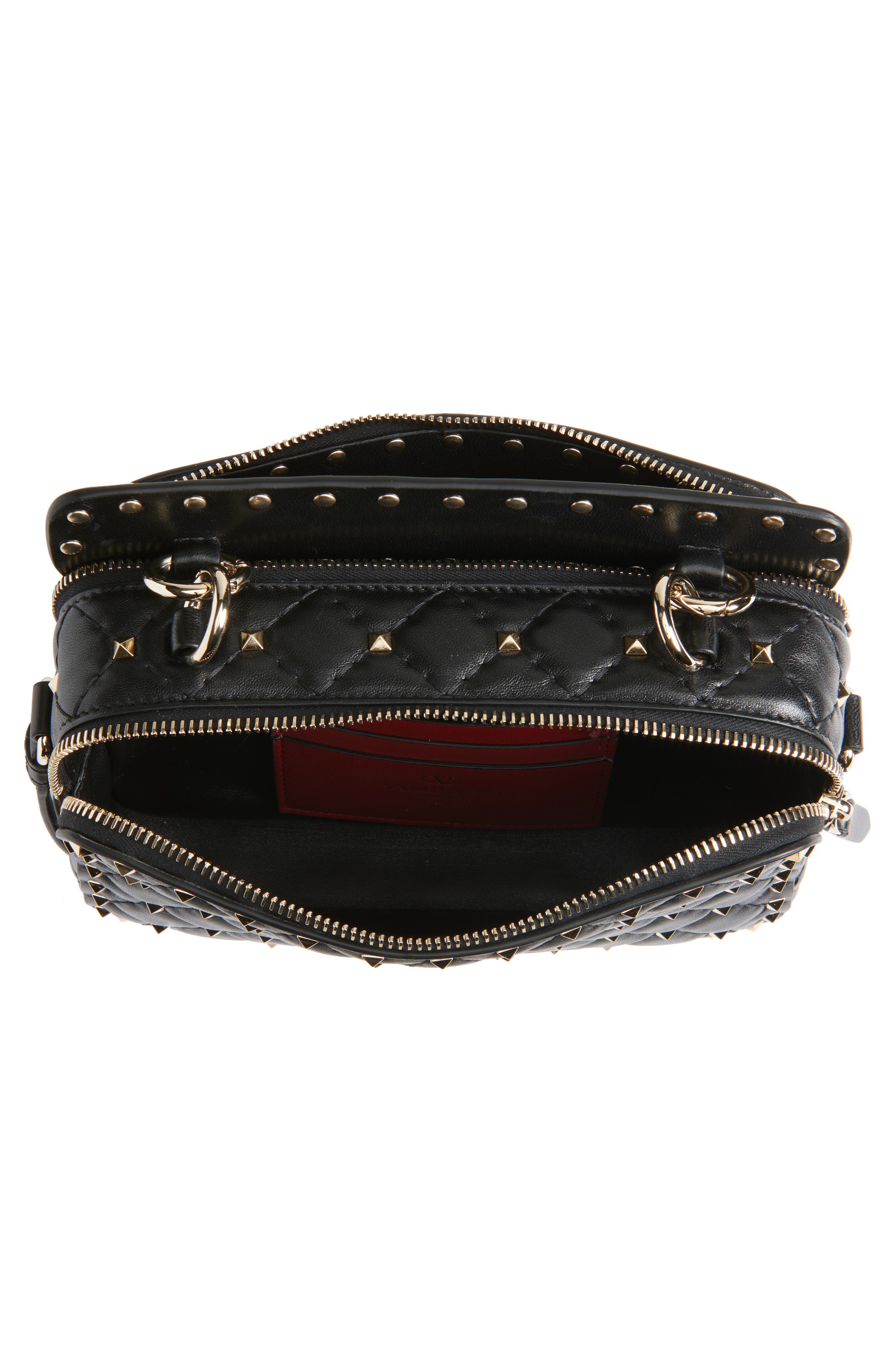 Valentino Garavani Rockstud Spike Leather Crossbody Bag, Alternate, color, 