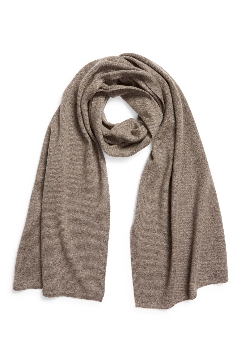 Cashmere Scarf, Alternate, color, DARK HEATHER TAUPE