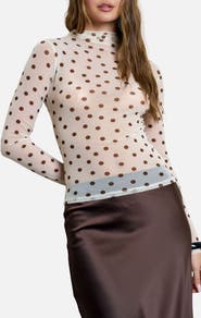 Blu Pepper Mesh Mock Neck Top