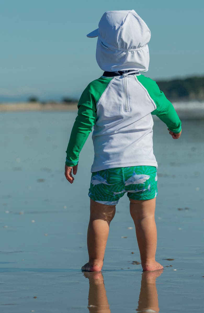 Snapper Rock Reef Shark Two-Piece Rashguard Swimsuit, Alternate, color, 