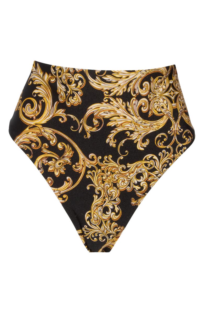 L'AGENCE Vanessa Baroque High Waist Bikini Bottoms, Alternate, color,