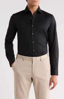 Premium Slim Fit Long Sleeve Stretch Cotton Button-Up Shirt