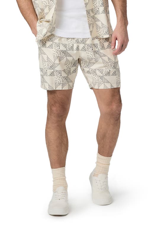 Paige Elijah Geo Print Drawstring Shorts In White