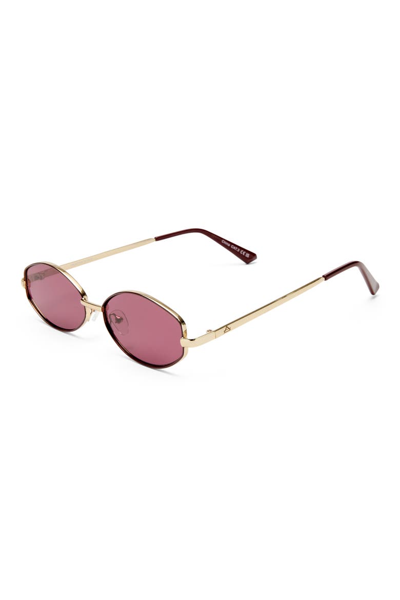 Objective 53mm Oval Sunglasses, Alternate, color, GOLD / BURGUNDY MONO