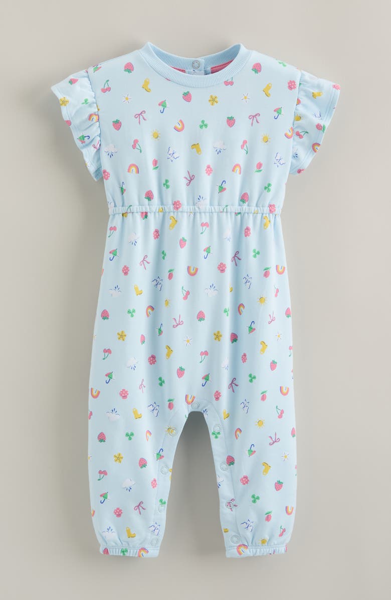 Tucker + Tate Ruffle Sleeve Romper, Main, color, Blue Delicate Rainy Day