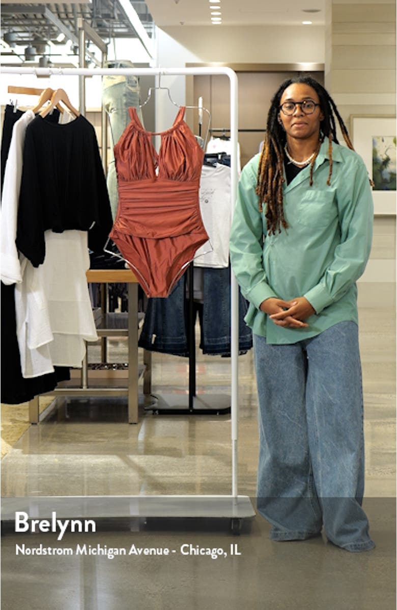 Earth High Neck One-Piece Swimsuit, sales video thumbnail