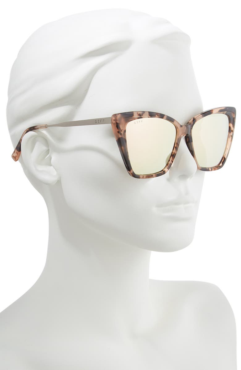 DIFF Becky II 56mm Cat Eye Sunglasses, Alternate, color, Pink/ Taupe/ Himalayan