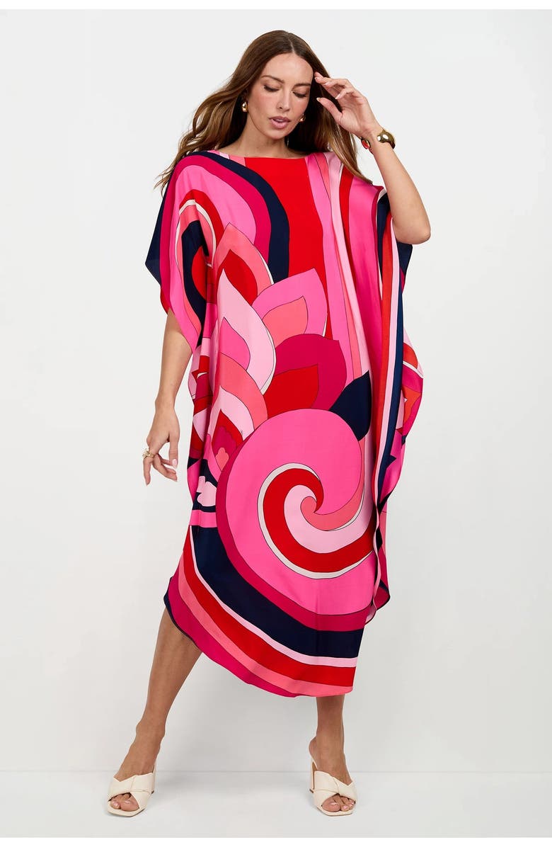 Trina Turk Jalani Maxi Caftan Dress, Main, color, Multi