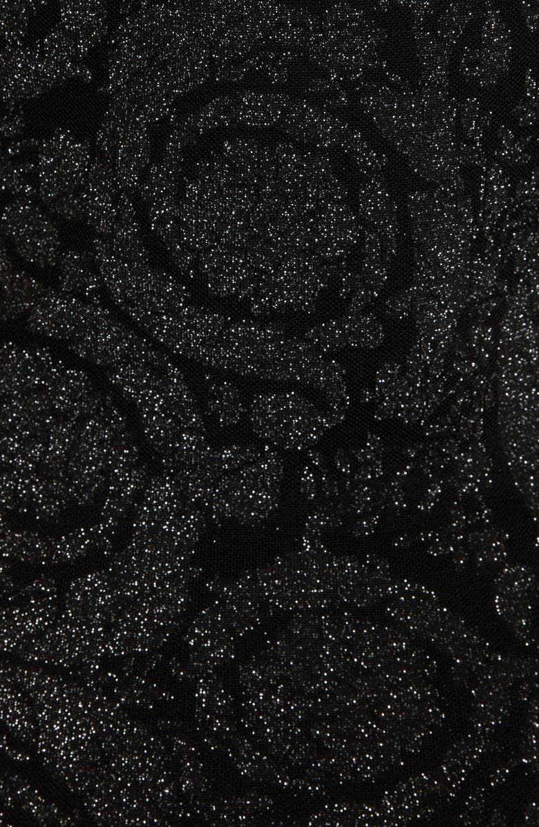 Versace Metallic Barocco Silhouette Knit Cocktail Dress, Alternate, color,