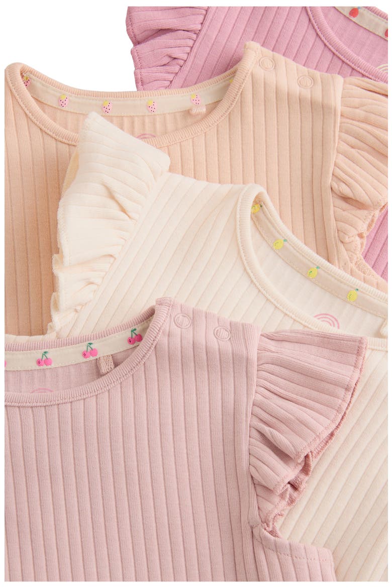 4-Pack Stretch Cotton Peplum T-Shirts, Alternate, color, PINK