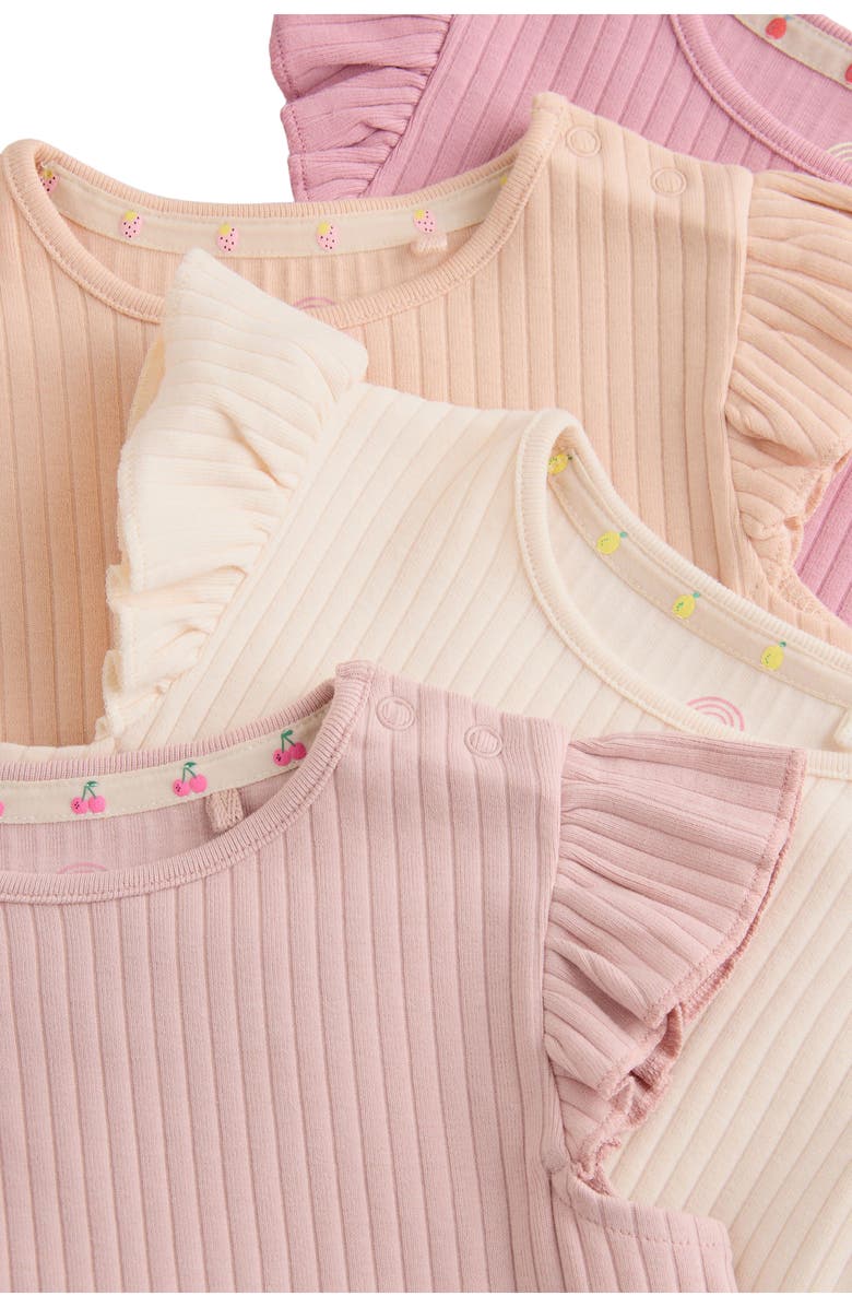 NEXT 4-Pack Stretch Cotton Peplum T-Shirts, Alternate, color, Pink