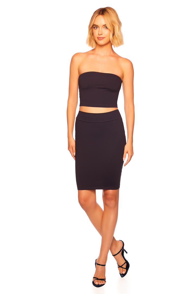 Susana Monaco Straight Stretch Knit Skirt, Alternate, color, Midnight