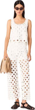 maje Crochet trousers with mirrors