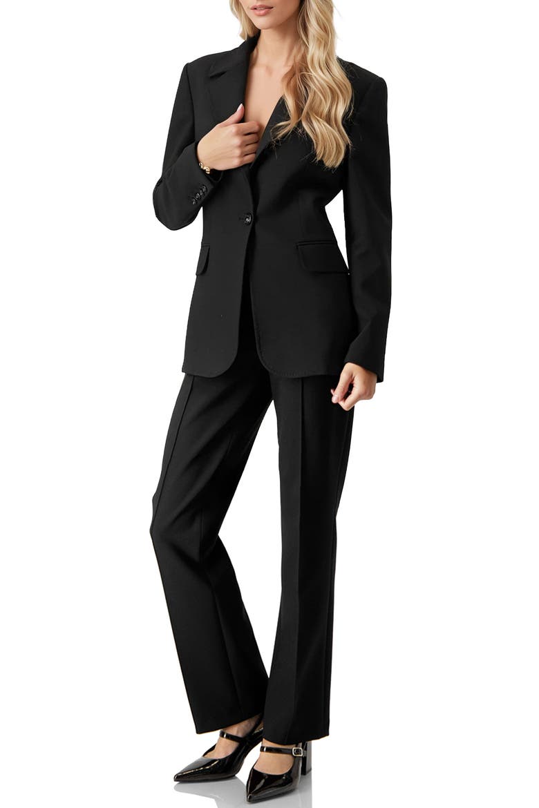 Straight Cut Black Pants, Alternate, color, Black