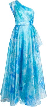 Eliza J One-Shoulder Georgette Ballgown