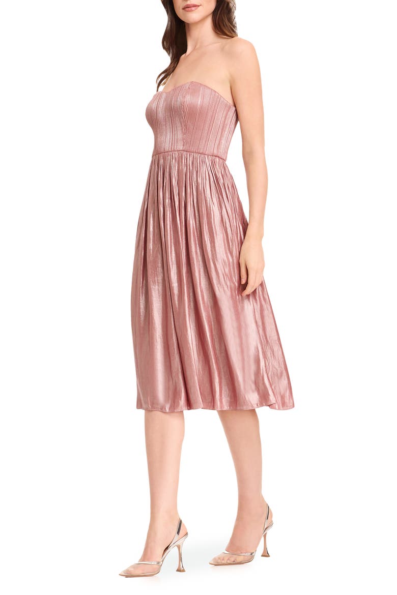 Tovah Strapless Fit & Flare Dress, Alternate, color, ROSE