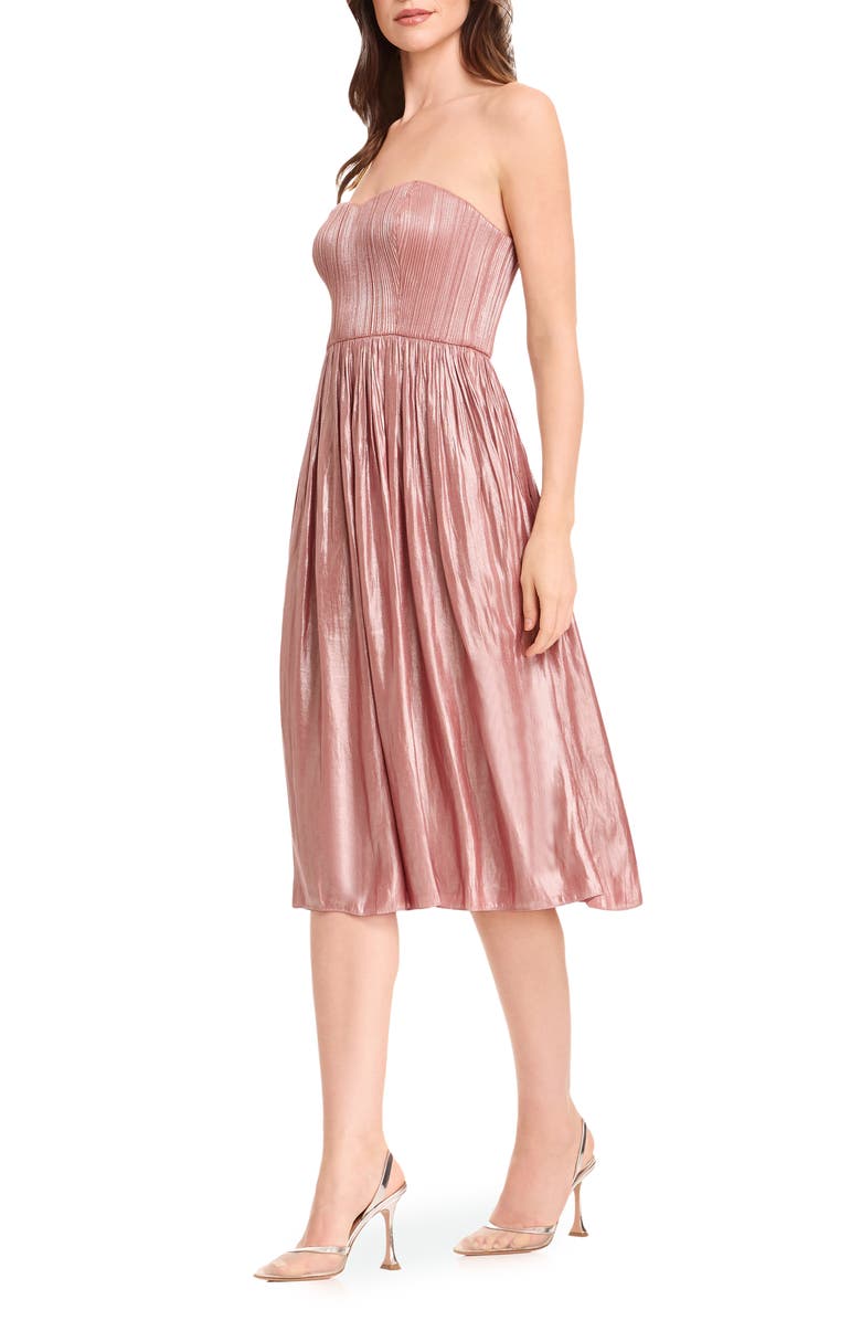 Dress the Population Tovah Strapless Fit & Flare Dress, Alternate, color, Rose