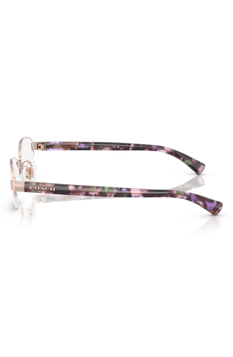 COACH 54mm Oval Optical Glasses, Alternate, color, Shiny Rose Gold / Demo Lens