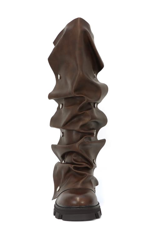 Yoki Slouch Knee High Boot In Brown