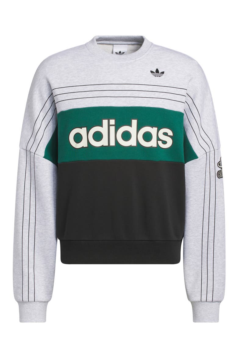 Varsity Crewneck Sweatshirt, Main, color, LIGHT GREY HEATHER