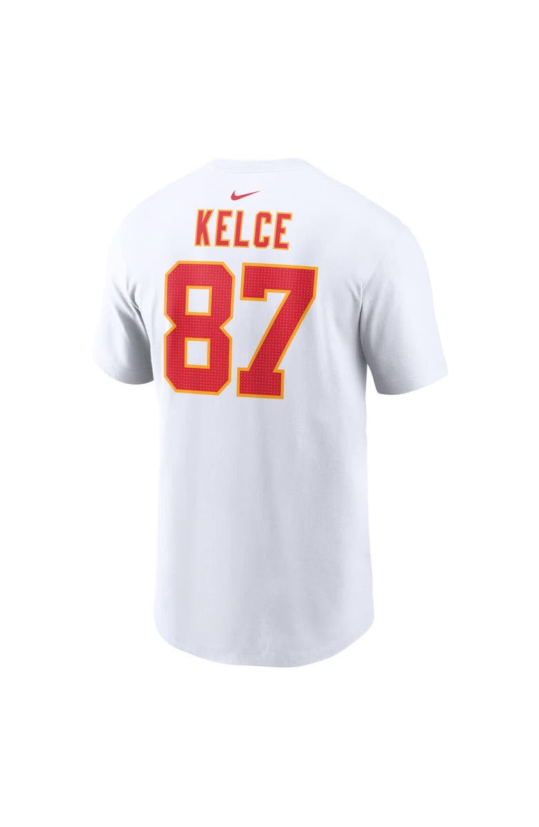 Nike Men's Nike Travis Kelce White Kansas City Chiefs Super Bowl LVIII Patch Player Name & Number T-Shirt, Alternate, color,