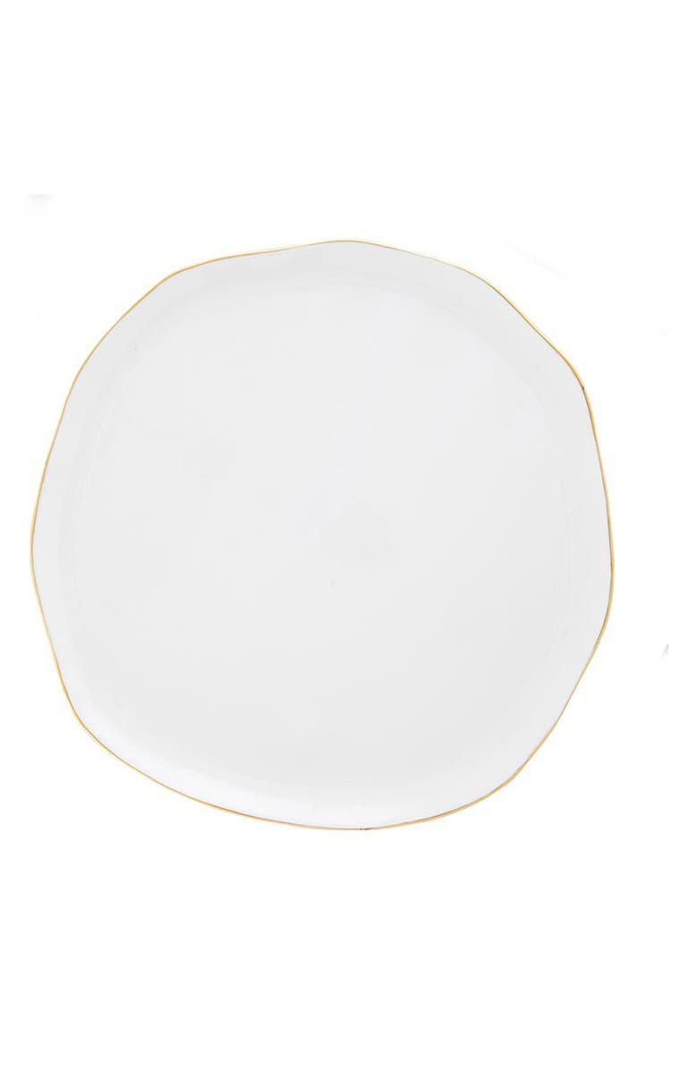 CREATIVE BRANDS Gold Rim Ceramic Tray, Alternate, color, White