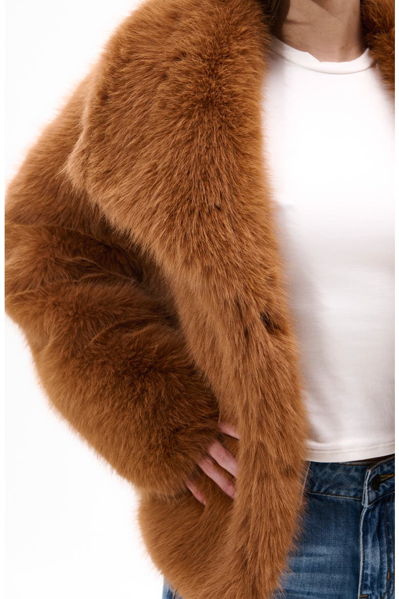 Regina Faux Fur Jacket, Alternate, color, TAN