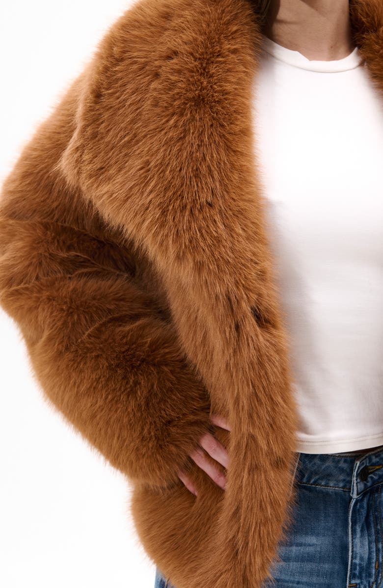 AZALEA WANG Regina Faux Fur Jacket, Alternate, color, Tan