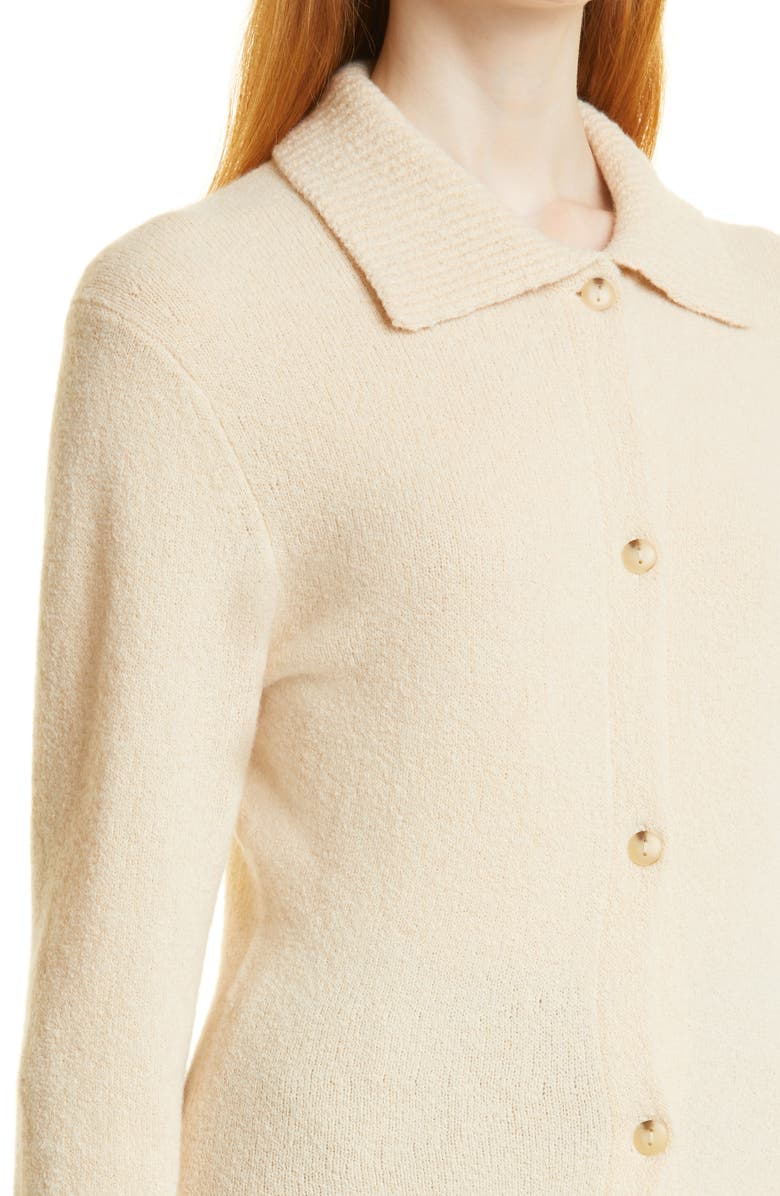 Vince Fitted Polo Collar Wool & Cashmere Blend Cardigan, Alternate, color, 