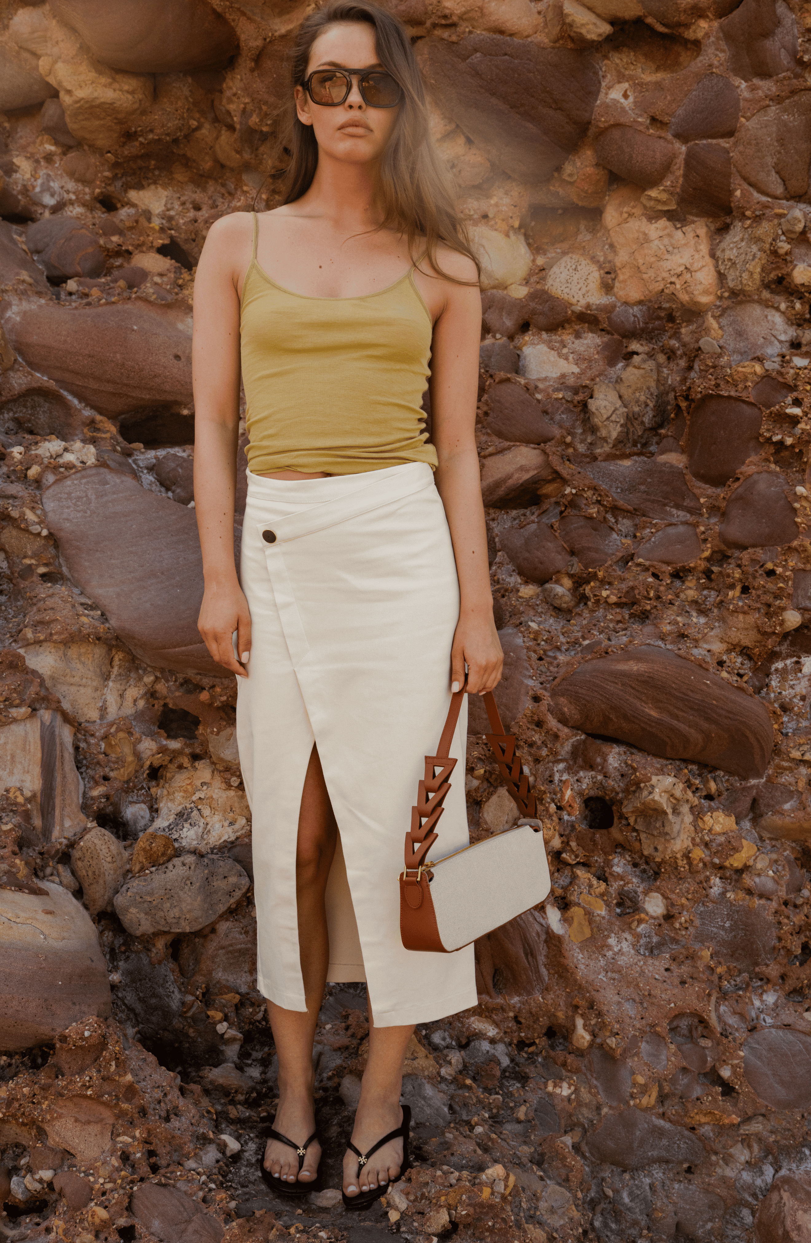 MANO Canvas and Leather  Shoulder Bag, Alternate, color, Cognac