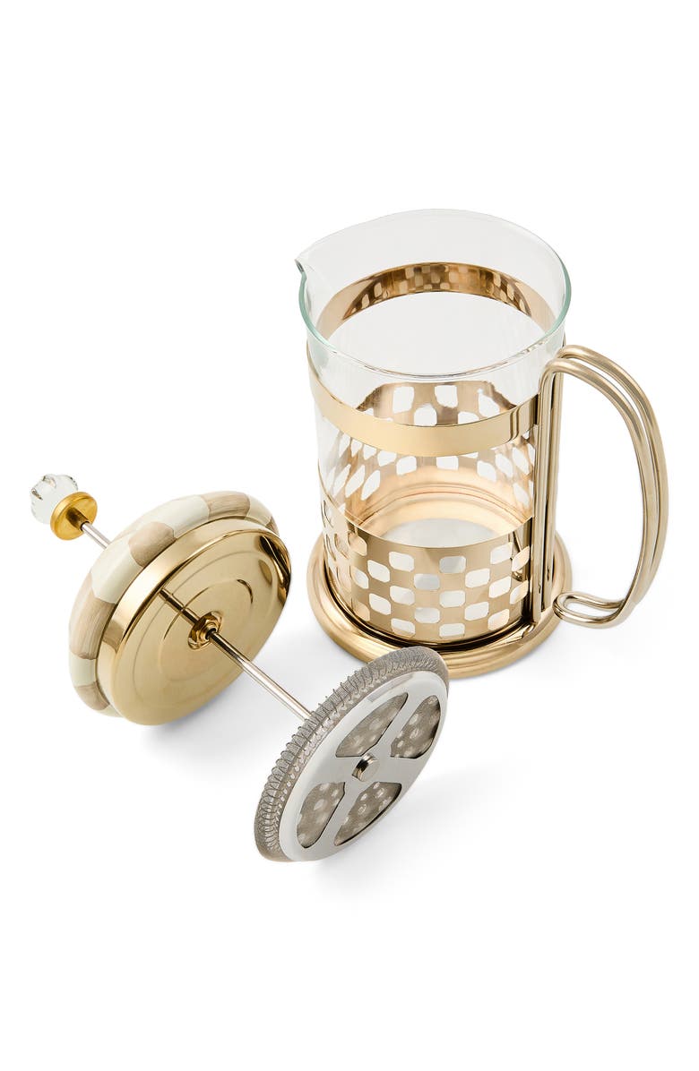 MACKENZIE CHILDS Mocha Check French Press, Alternate, color, Mocha