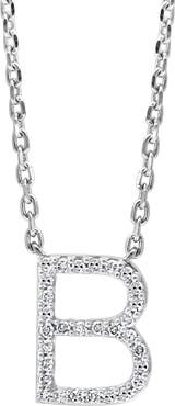 EFFY Sterling Silver Pavé Diamond Initial Pendant Necklace - 0.14 ctw.