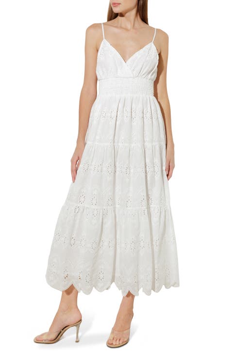 Eyelet Embroidery Midi Dress