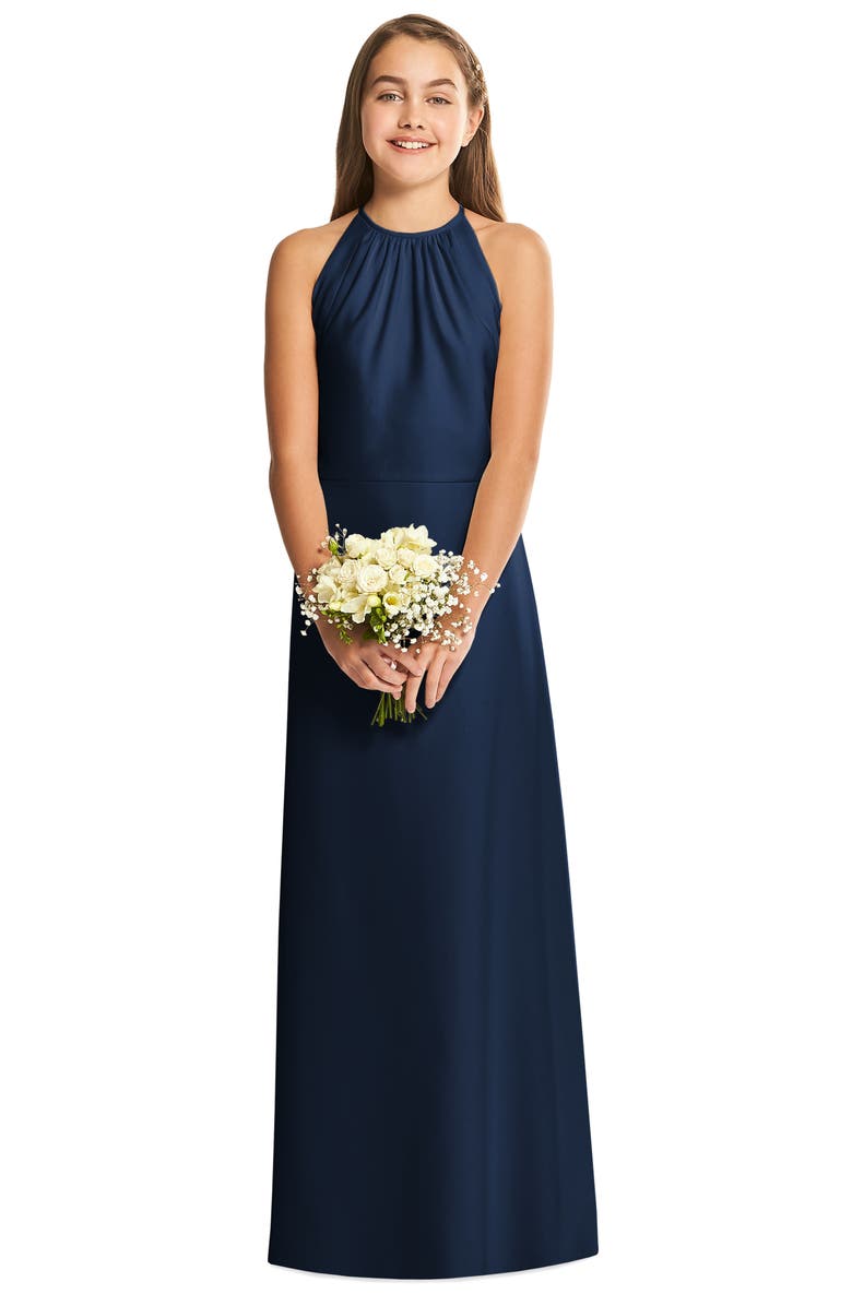 Dessy Collection Dessy Connection High Neck Junior Bridesmaid Dress, Alternate, color, 