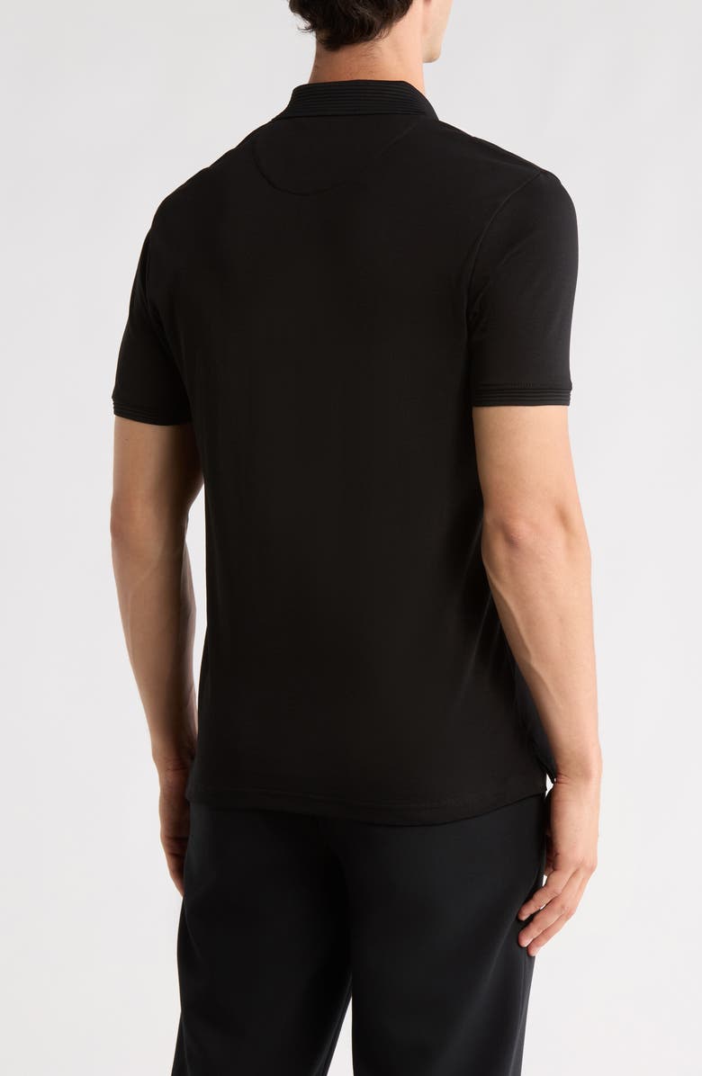 DENIM AND FLOWER Quarter Zip Polo, Alternate, color, Black Sand