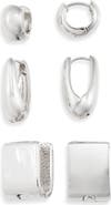 Nordstrom Set of 3 Geometric Hoop Earrings
