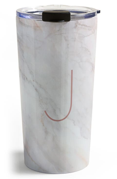 Marbled Monogram Travel Mug