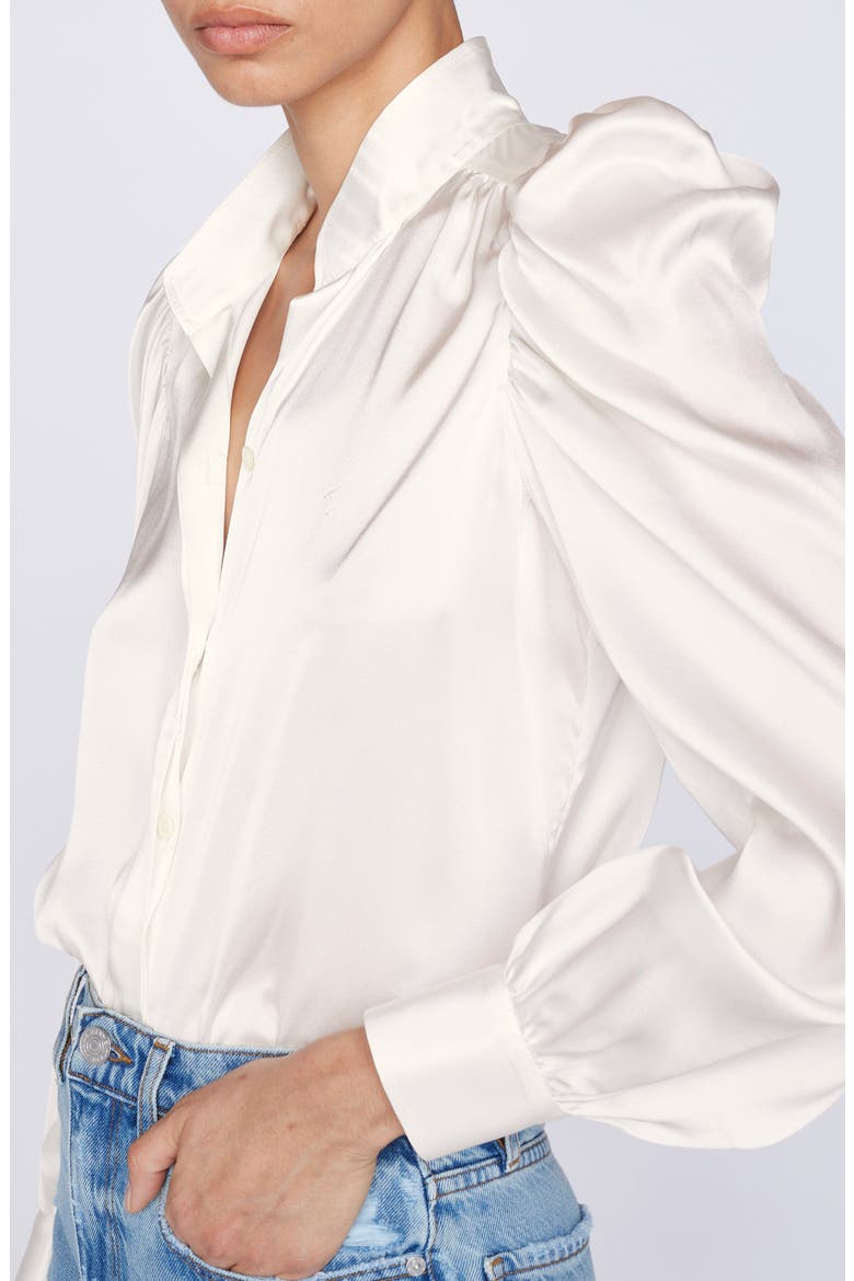 Gillian Silk Top, Alternate, color, OFF WHITE