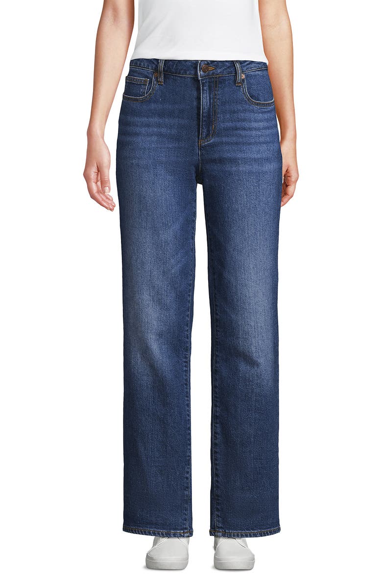 Lands' End Soft Denim Mid Rise Boyfriend Jeans, Main, color,
