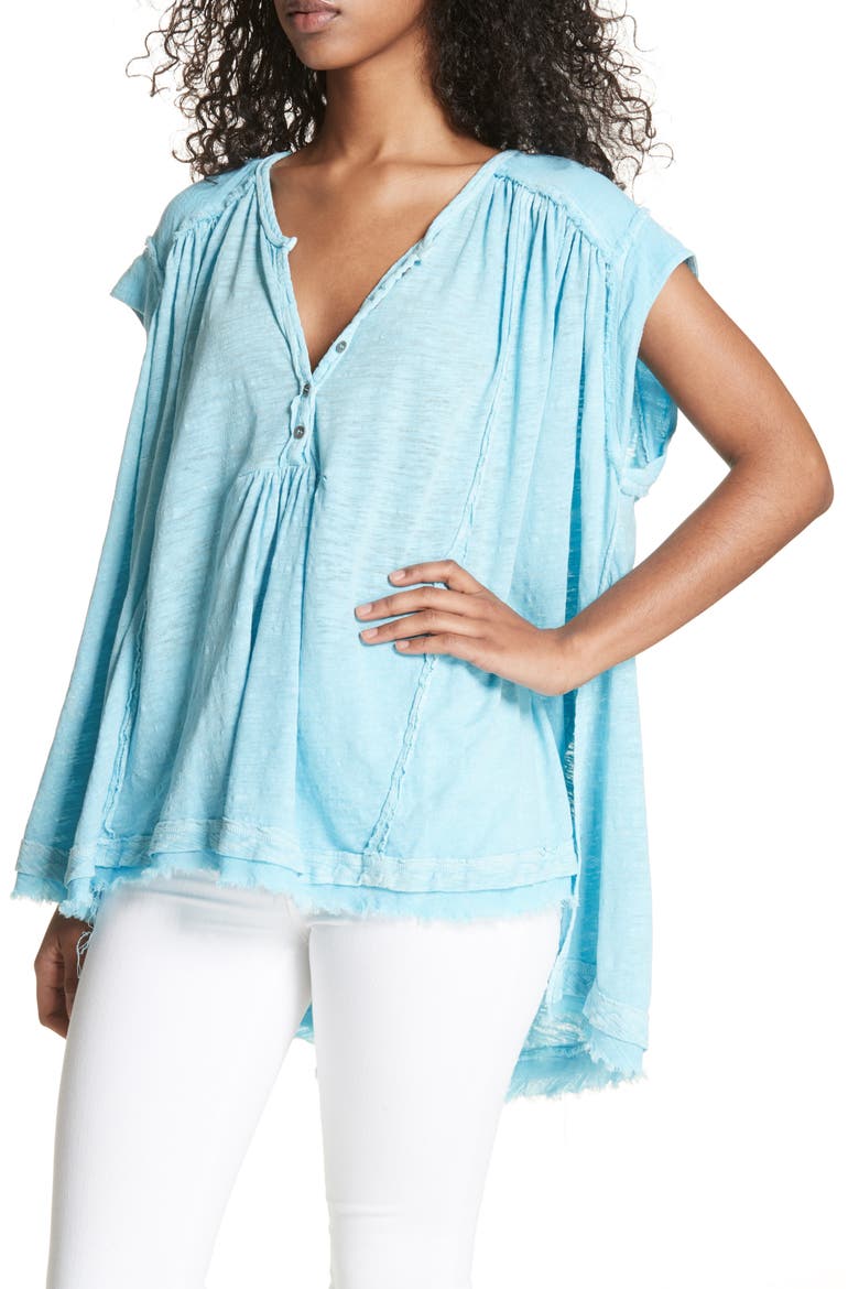 We the Free by Free People Aster Henley Top, Alternate, color, BLUE GREEN