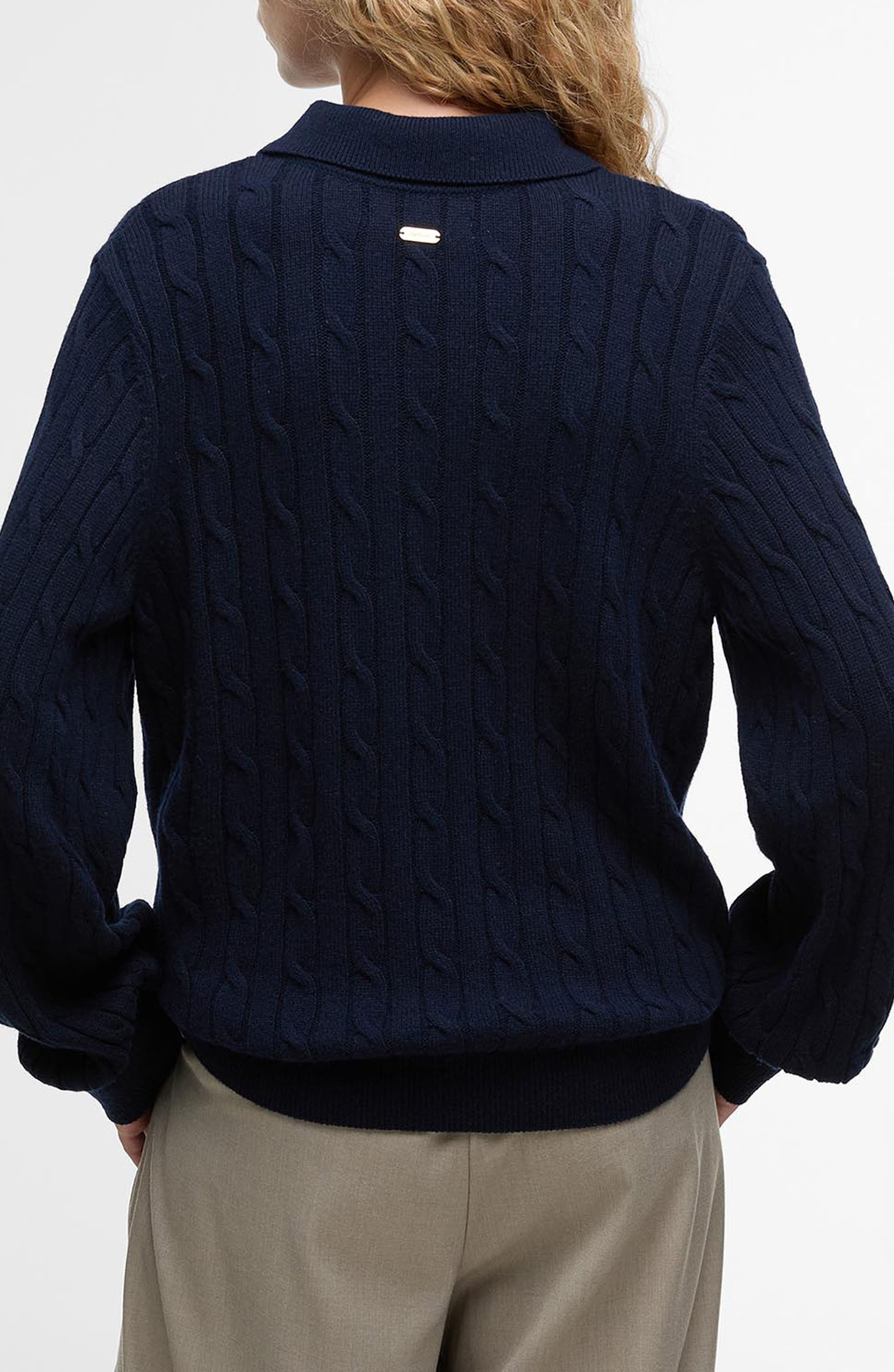 Evie Cable Stitch Polo Sweater - image 2