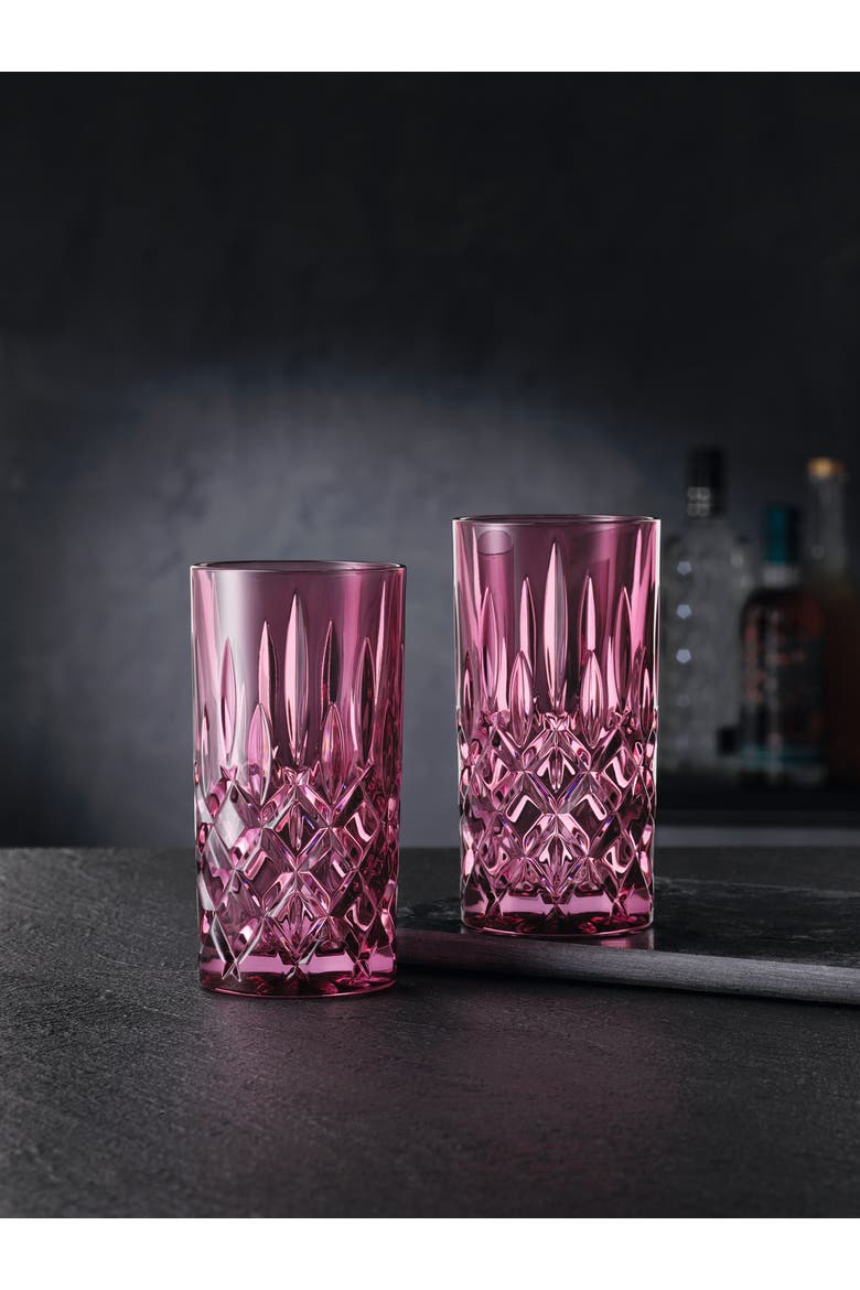 Noblesse Set of 2 Long Drink Highball Glasses, Alternate, color, Berry
